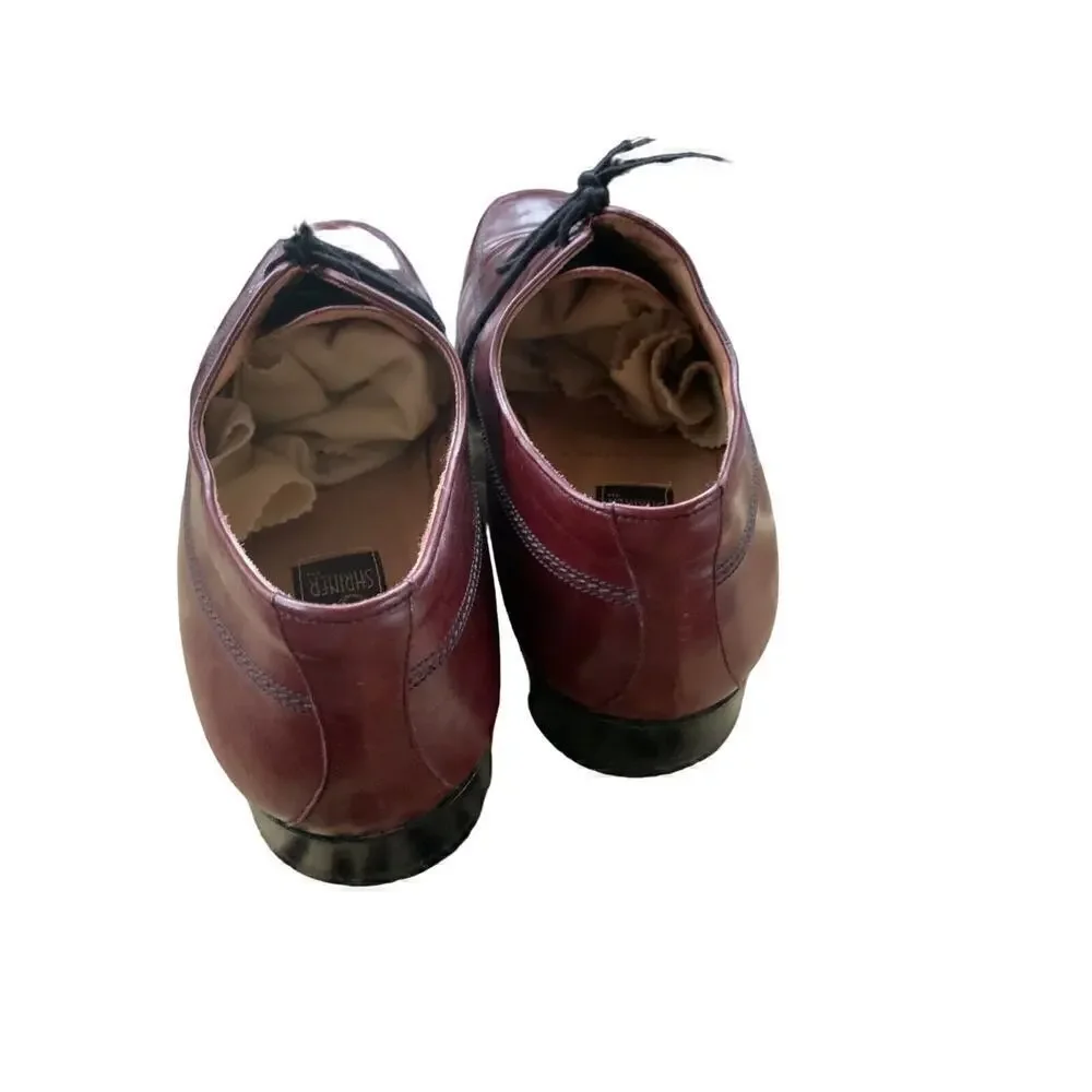 French Shriner Sterling Men Oxford Shoes Size 9.5D Oxford Burgundy-Merlot SHARP